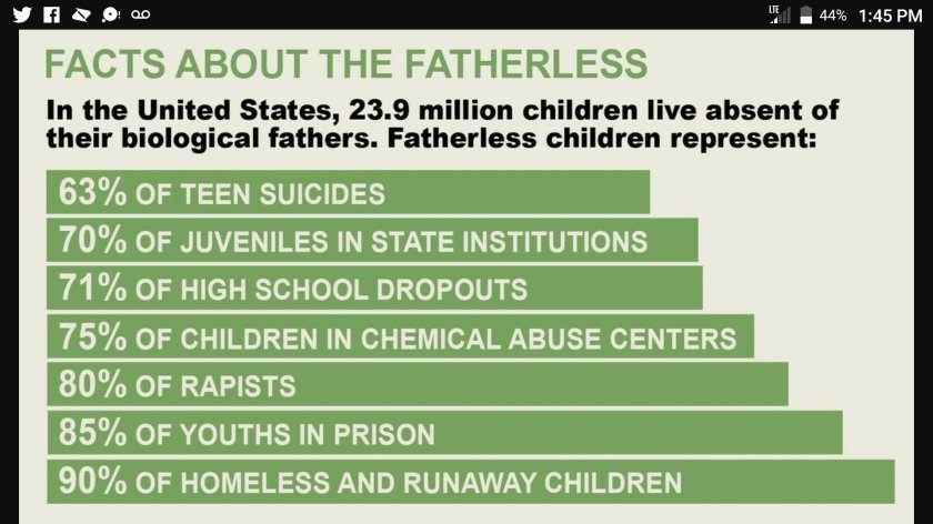 fatherless homes provide teen suicide drop outs rapists prison homelessness