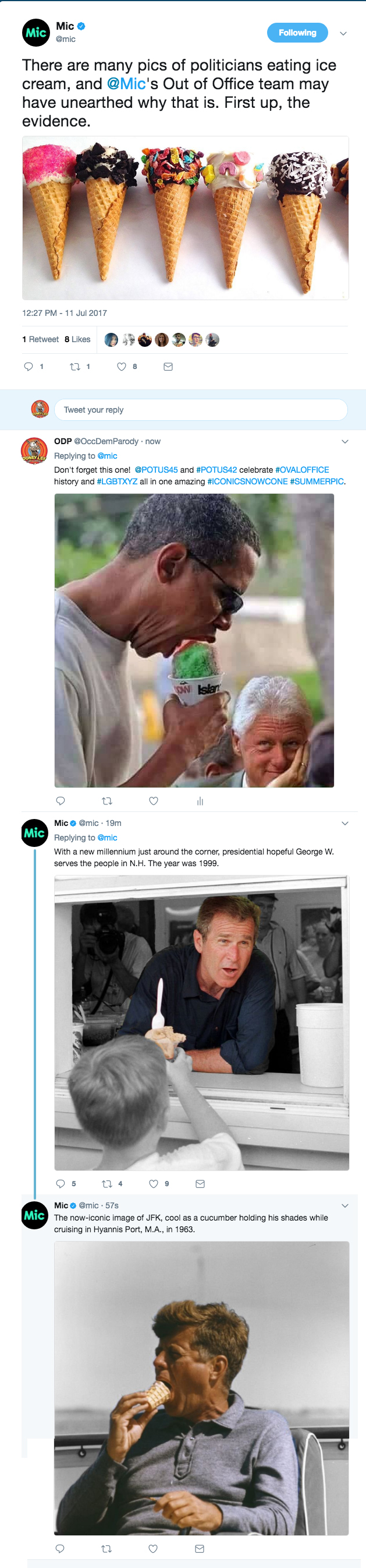 mic prank snowcone obama clinton