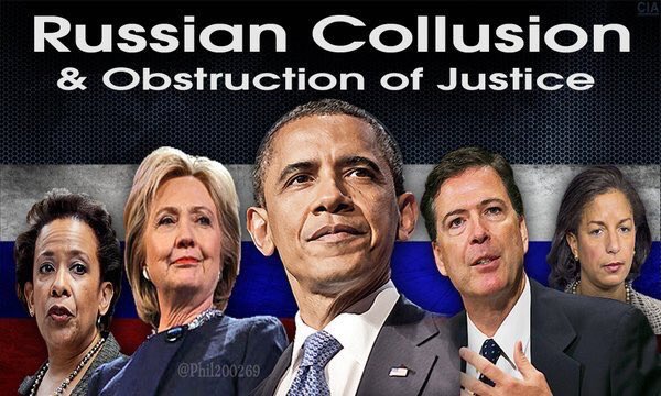 RUSSIAN COLLUSION OBSTRUCTION TEAM LYNCH HILLARY OBAMA COMEY AND RICE