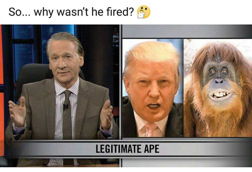 double standards no firing maher ape comparison trump