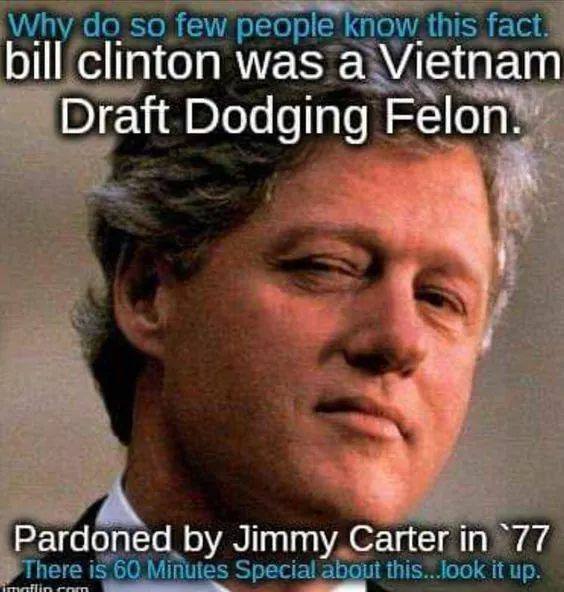 uniform draft dodge felon criminal bill clinton pardon by carter 77