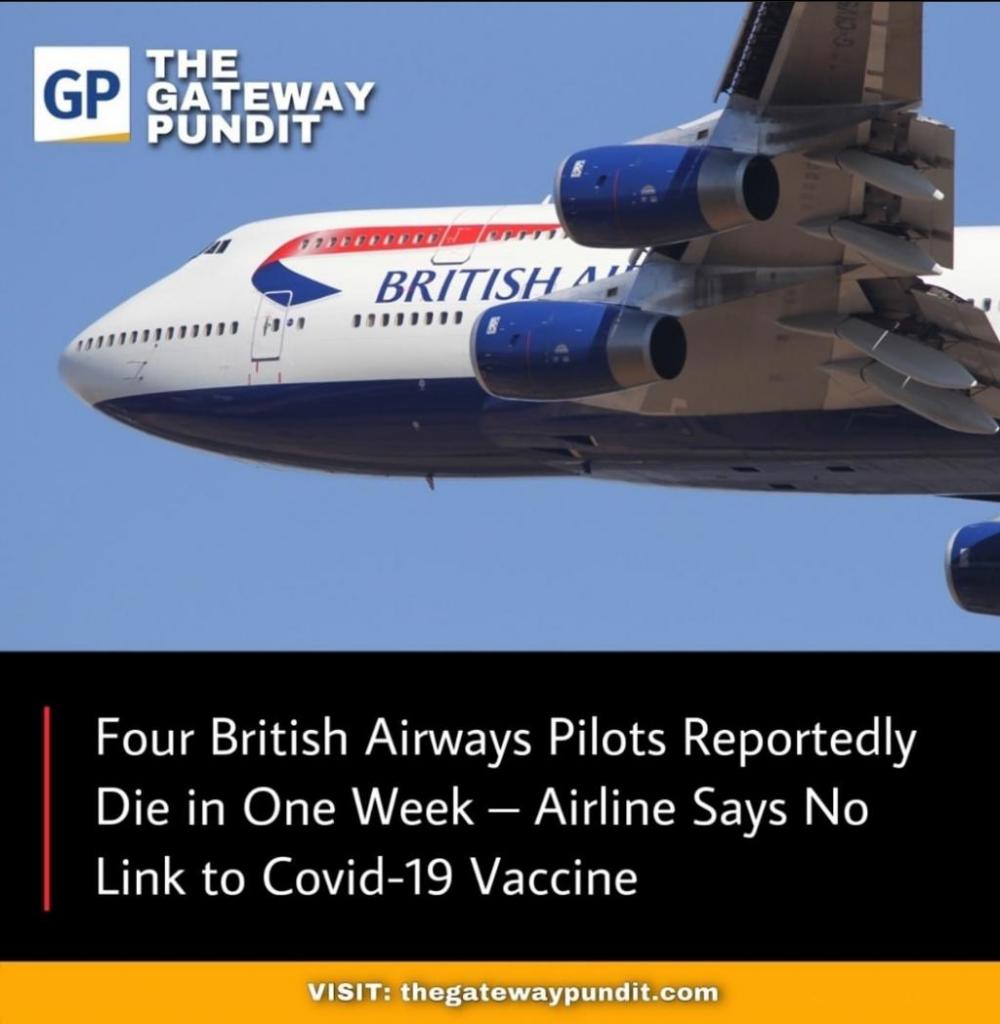 British Airways Health “Experts” Confirm Pilot Deaths But Insist “No Link” to COVID&nbsp;Jab